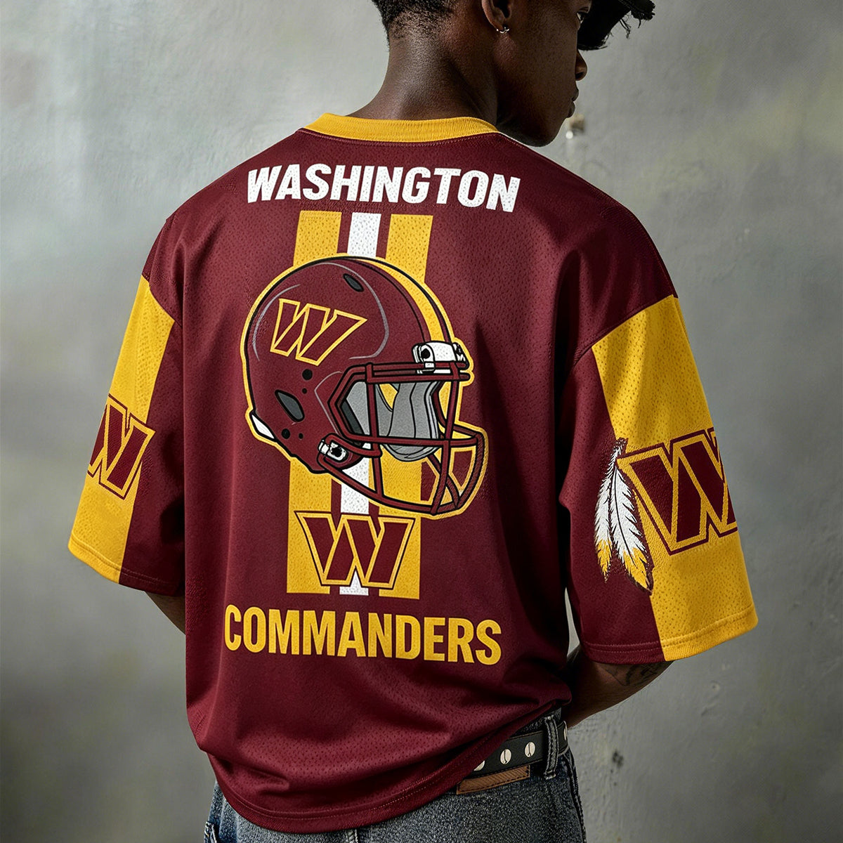 Washington Commanders Helmet & W Logo Graphic Jersey Shirts Main image