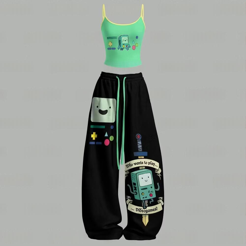 BMO Adventure Time Game Console Top & Elasticated Trousers Two-Piece Set