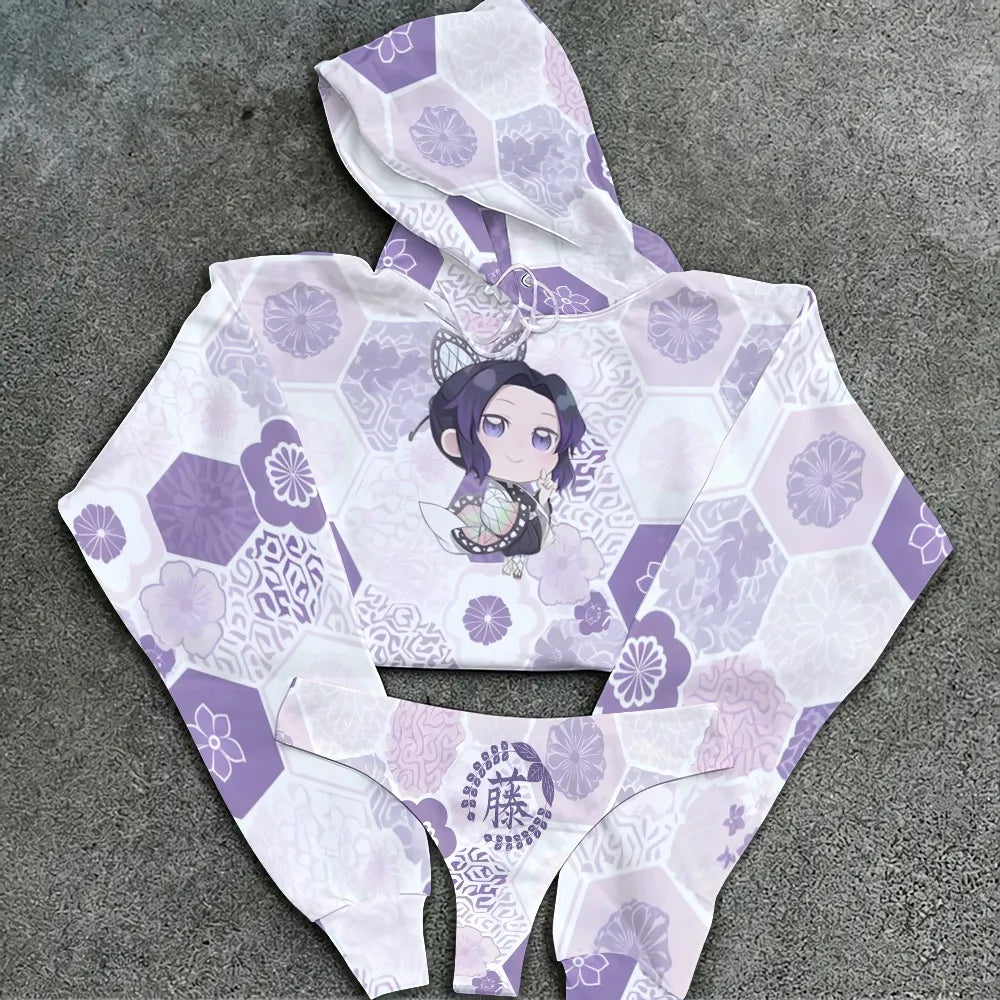 "Demon Slayer" Women's Hooded Thicken Suit Set