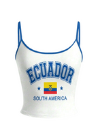 Ecuador Flag Tops & Elasticated Trousers Two-Piece Set