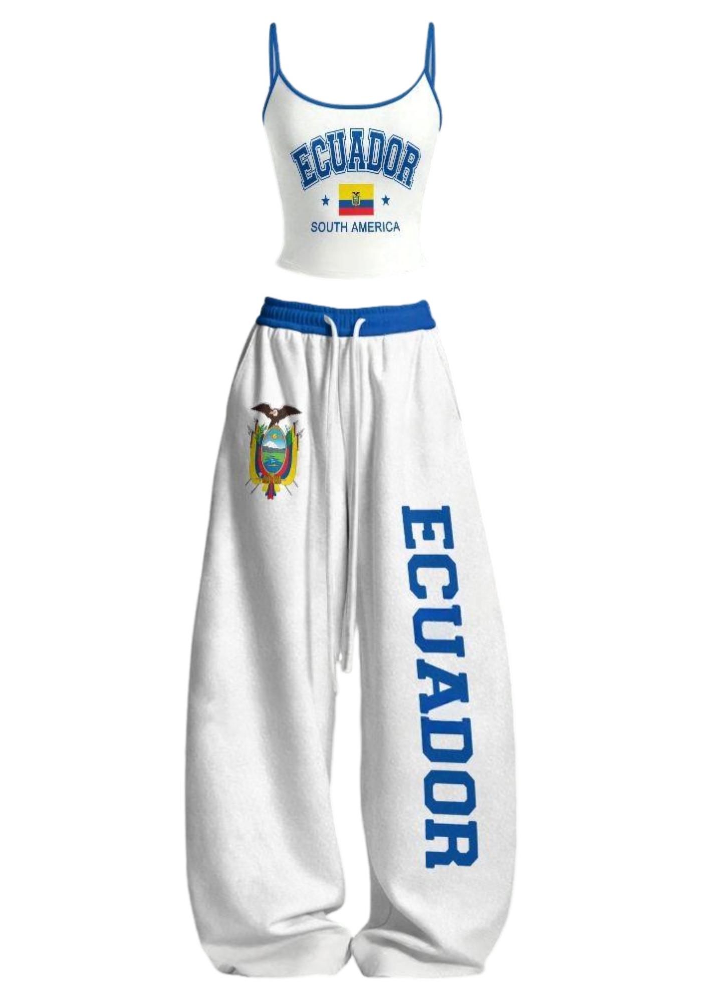 Ecuador Flag Tops & Elasticated Trousers Two-Piece Set Main image
