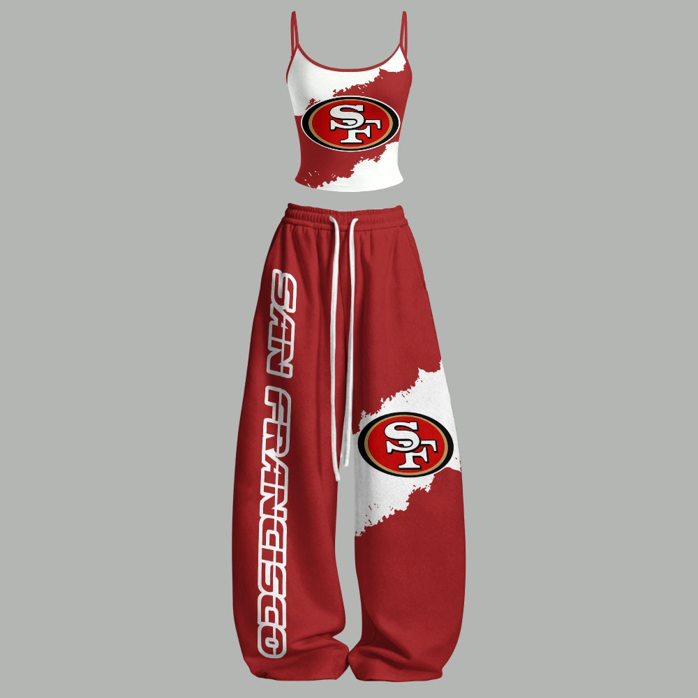 San Francisco 49ers Top & Elasticated Trousers Two-Piece Set | NFL