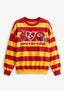Women's Peace Love Kansas City Chiefs Striped Crewneck Sweatshirt