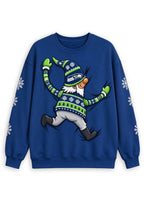 Women's Seattle Seahawks Christmas Gnome Crewneck Sweatshirt