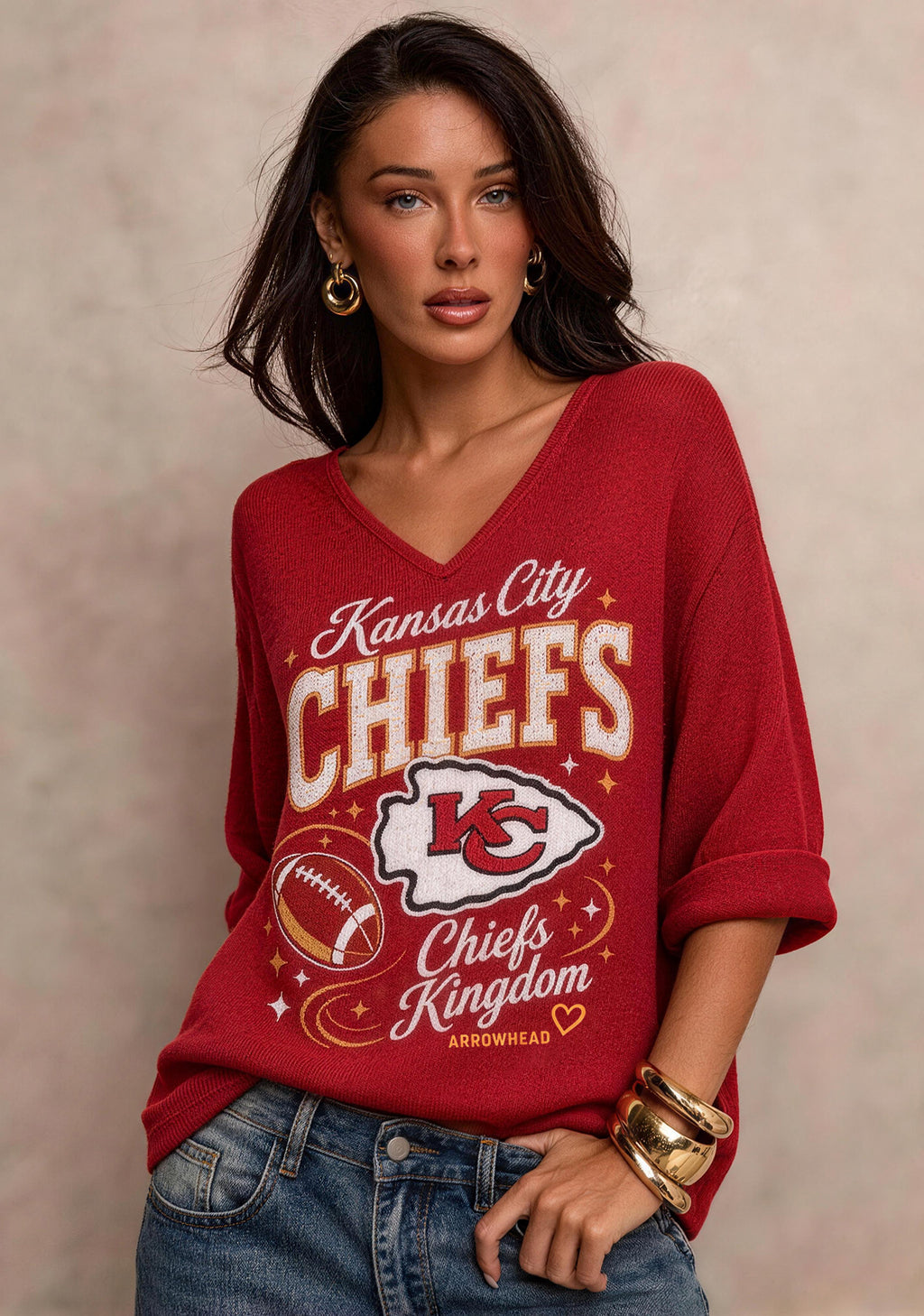 Women Kansas City Chiefs Long Sleeve Game Day Shirt