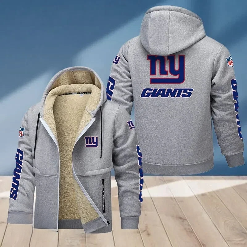 New York Giants Multicolor Thickened Zipper Hoodies