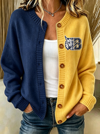 Women'S Casual Football Plant Knitted Cardigan Top