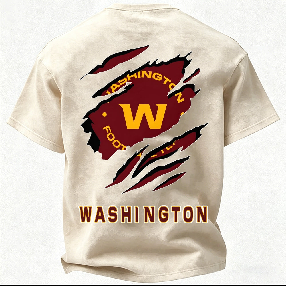 Washington Commanders Printed Unisex 100% Pure Cotton Washed T-Shirt