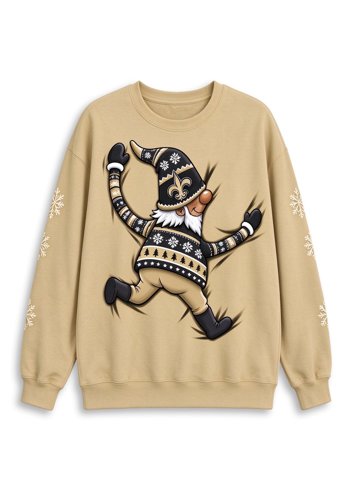 Women's New Orleans Saints Christmas Gnome Crewneck Sweatshirt