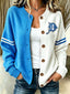 Women'S Casual Football Print Knitted Cardigan Top