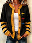 Women'S Casual Football Print Knitted Cardigan Top