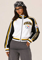 Women's Pittsburgh Steelers Cropped Zip Up Track Jacket