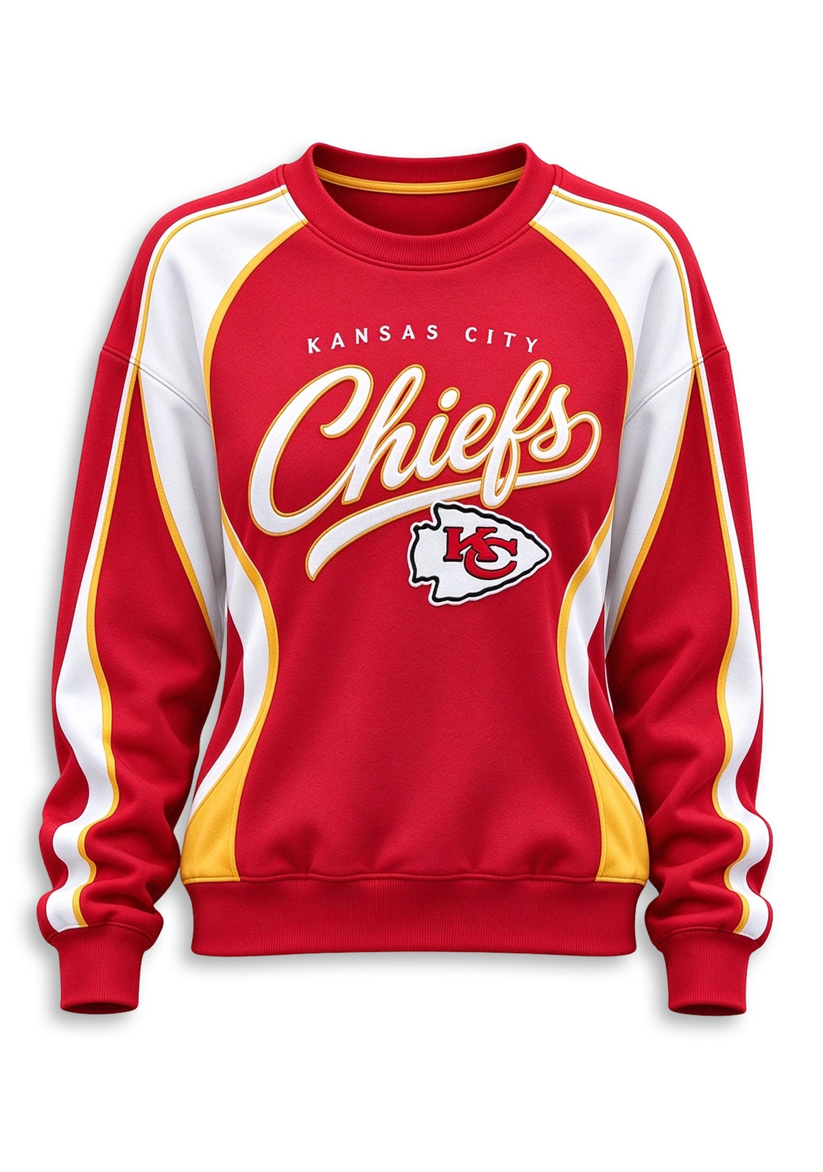 Women's Kansas City Chiefs Crewneck Sweatshirt & Flared Pants 2 Piece Set