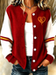 Women'S Casual Football Print Knitted Cardigan Top