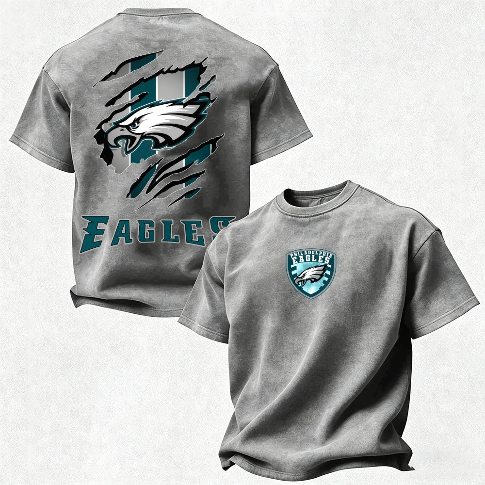 Philadelphia Eagles Printed Unisex 100% Pure Cotton Washed T-Shirt
