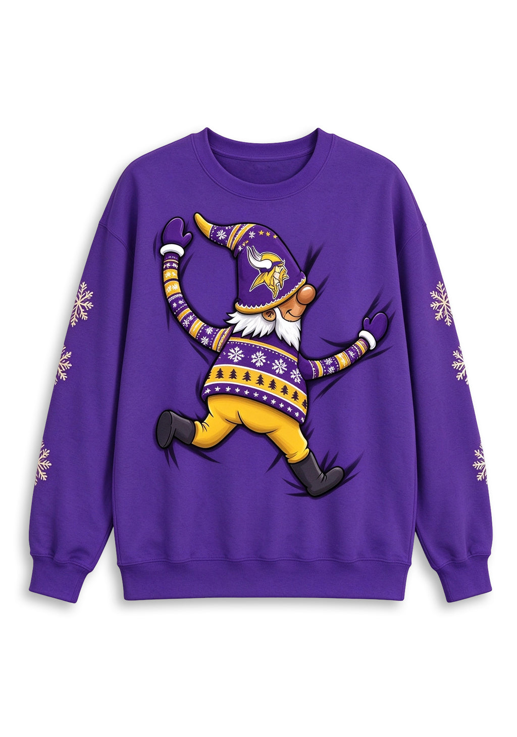 Women's Minnesota Vikings Christmas Gnome Crewneck Sweatshirt
