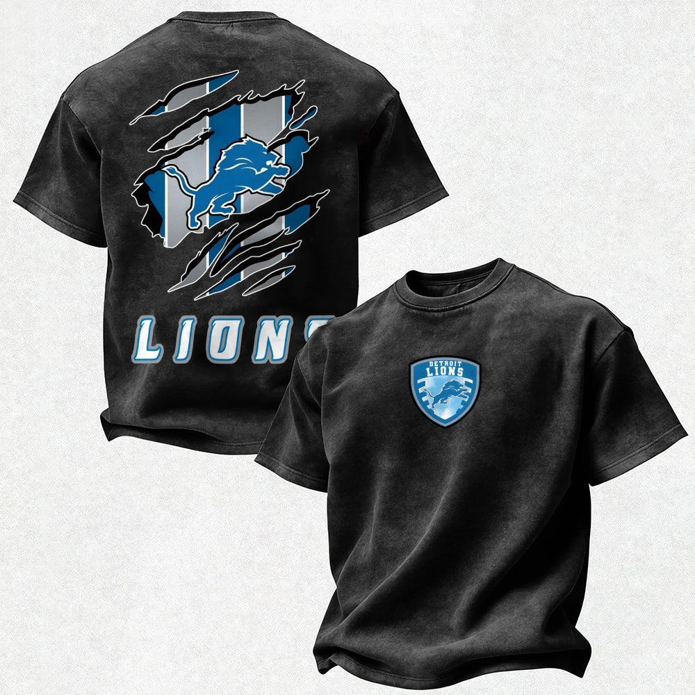 Detroit Lions Printed Unisex 100% Pure Cotton Washed T-Shirt Main image