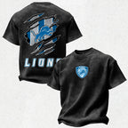 Detroit Lions Printed Unisex 100% Pure Cotton Washed T-Shirt
