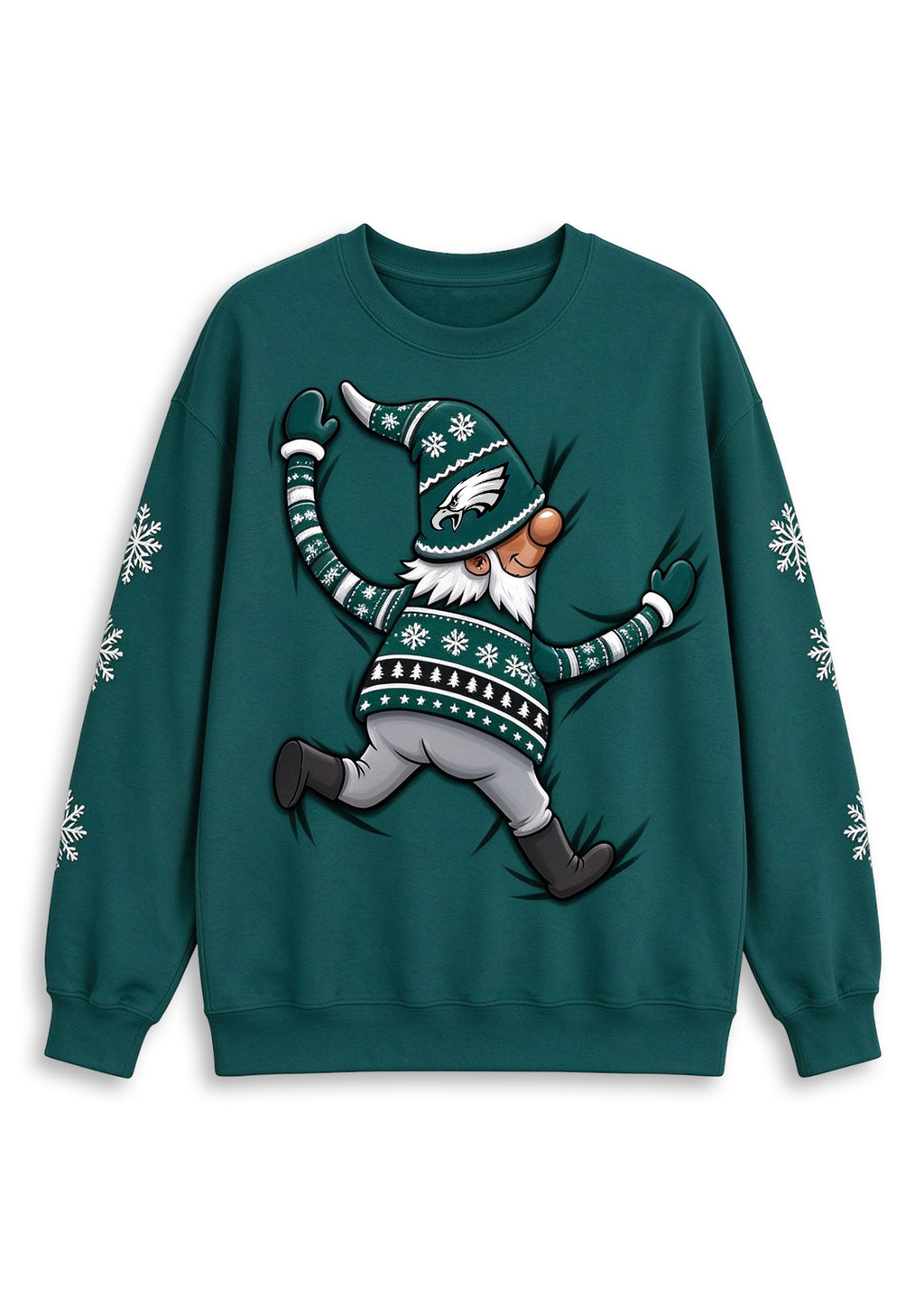 Women's Philadelphia Eagles Christmas Gnome Crewneck Sweatshirt