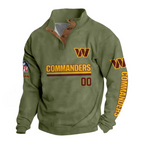 Washington Commanders Button Mock Neck Sweatshirt