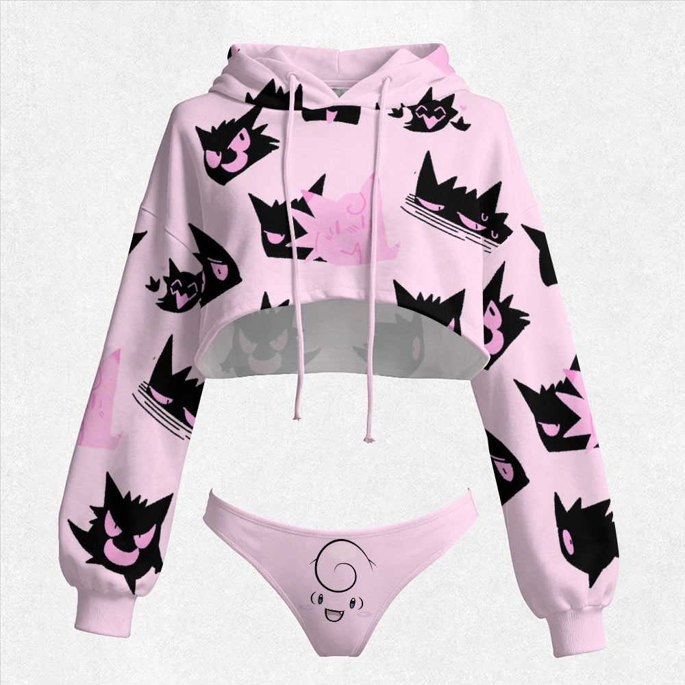 Pokémon Women's Cropped Hoodie & Thong Sets