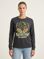 Women's Football Academy Helmet And Ball Printed Long Sleeve T-Shirt