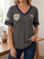 Women's Football Club No.88 Graphic Printed Waffle Knit Top
