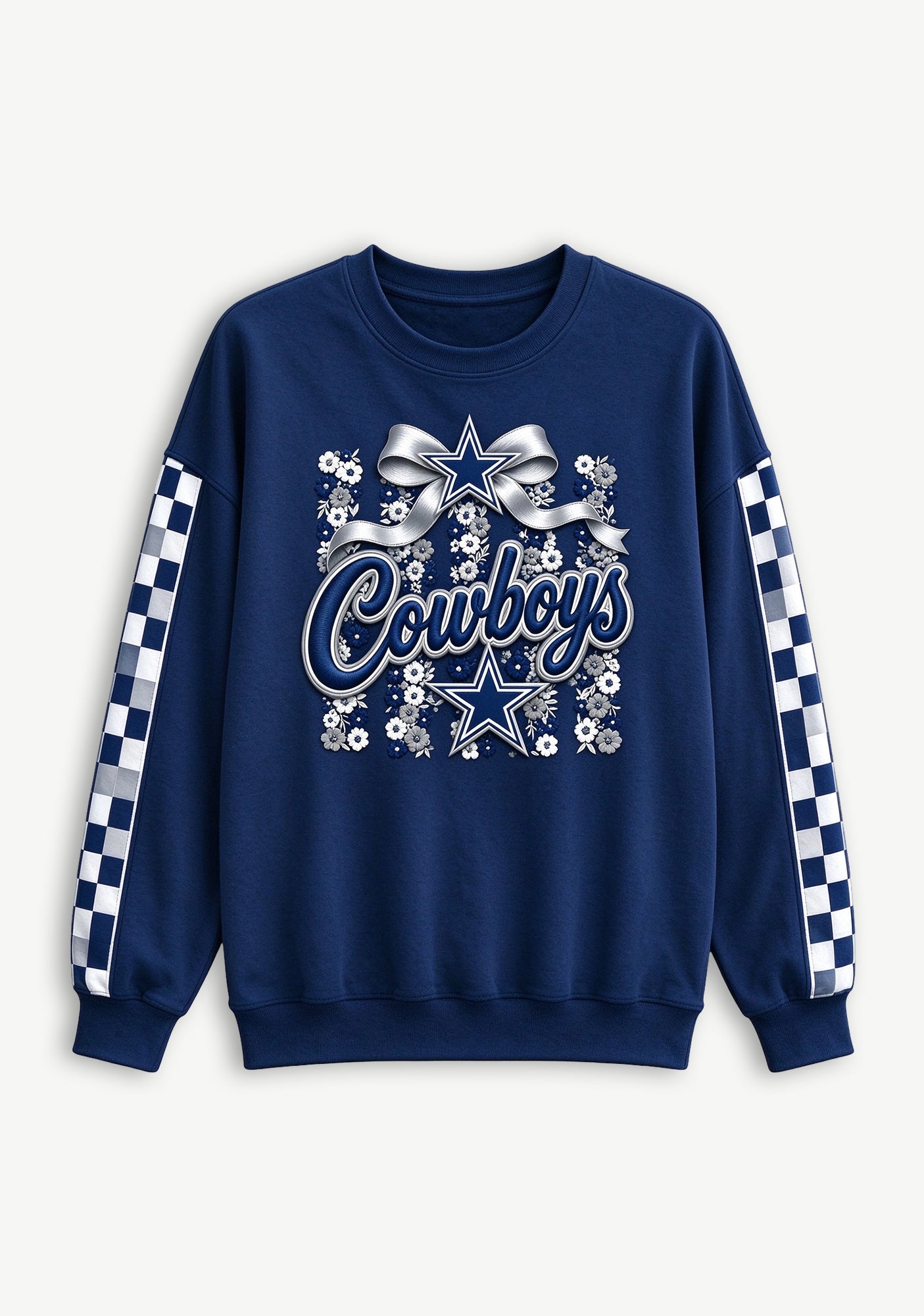 Women's Dallas Cowboys Floral Bow Crewneck Sweatshirt Secondary image