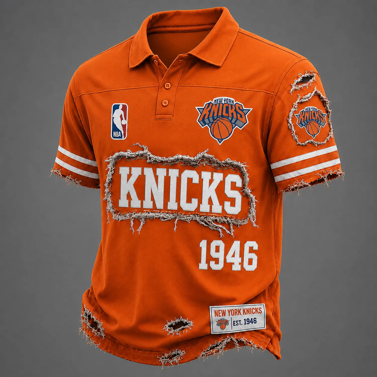 NY Knicks 1946 Distressed V-Neck T-Shirt