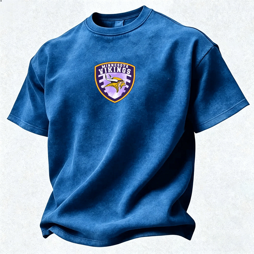 Minnesota Vikings Printed Unisex 100% Pure Cotton 100% pure cotton Washed T-Shirt