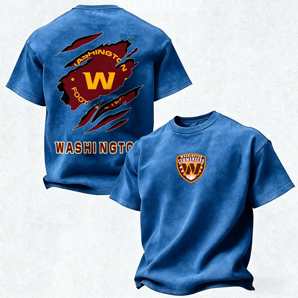 Washington Commanders Printed Unisex 100% Pure Cotton Washed T-Shirt