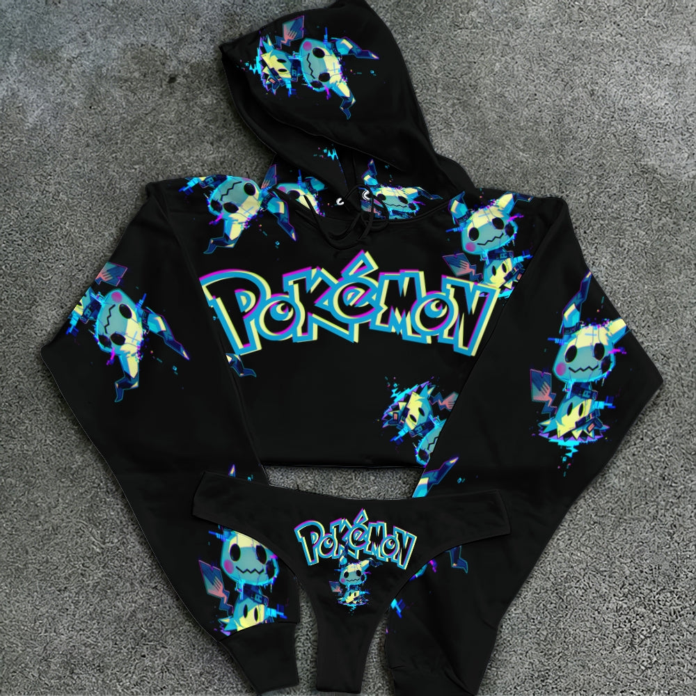 Pokémon Women's Cropped Hoodie & Thong Sets