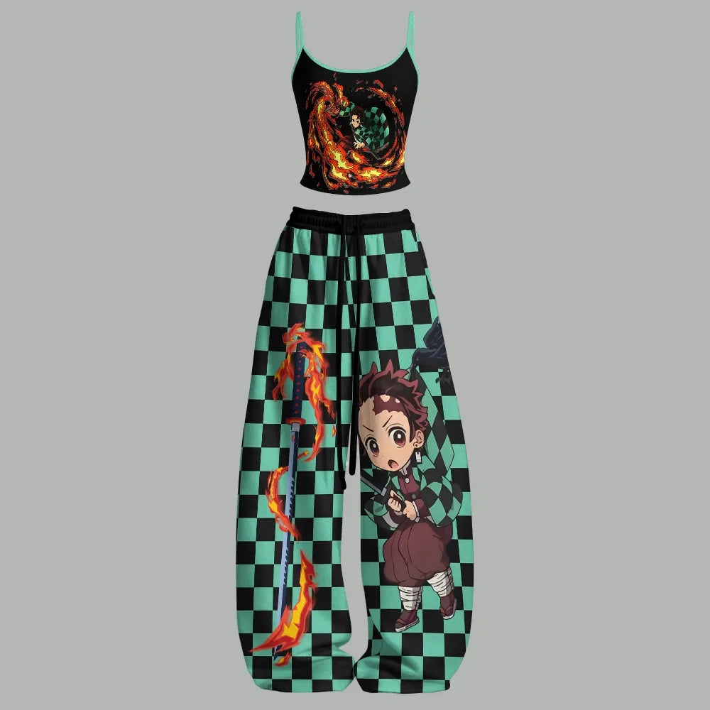 Demon Slayer Top & Elasticated Trousers Two-Piece Set Main image