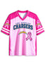 Women Los Angeles Chargers Breast Cancer Awareness Pink Ribbon Mesh Jersey