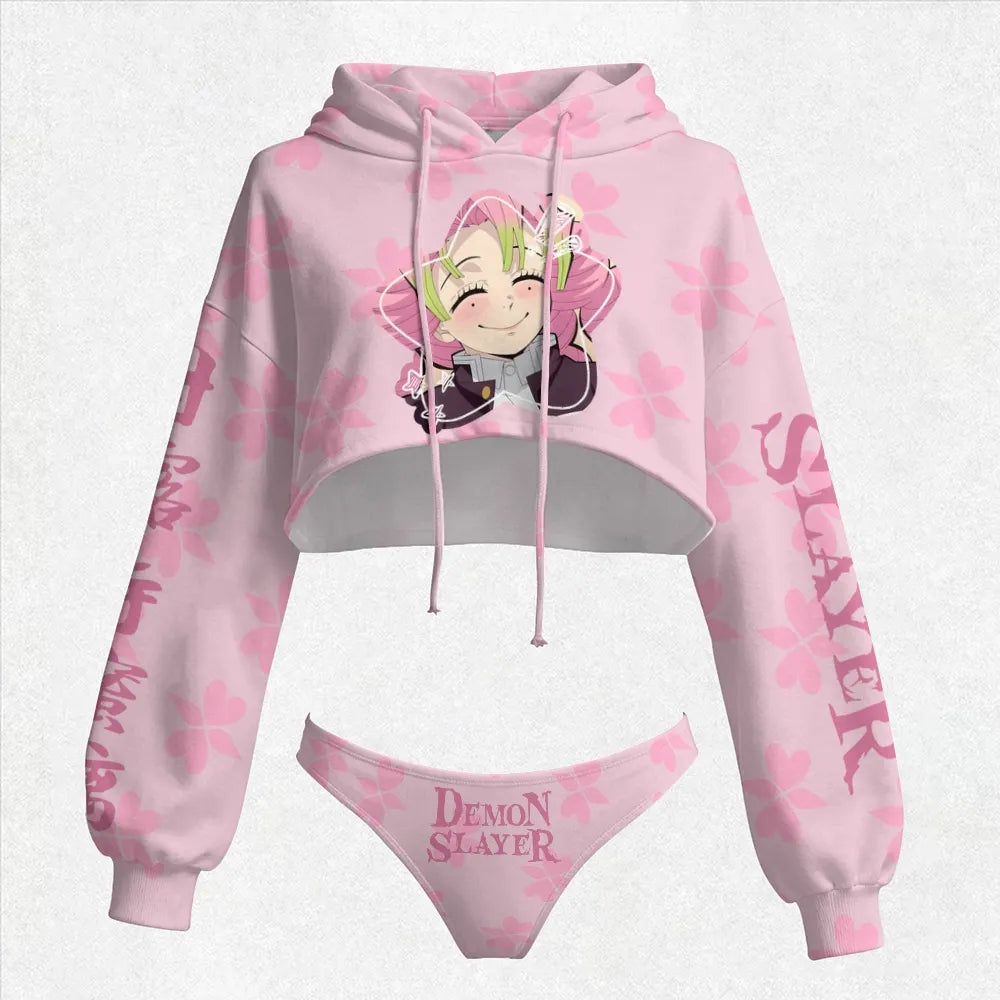 "Demon Slayer" Women's Hooded Thicken Suit Set