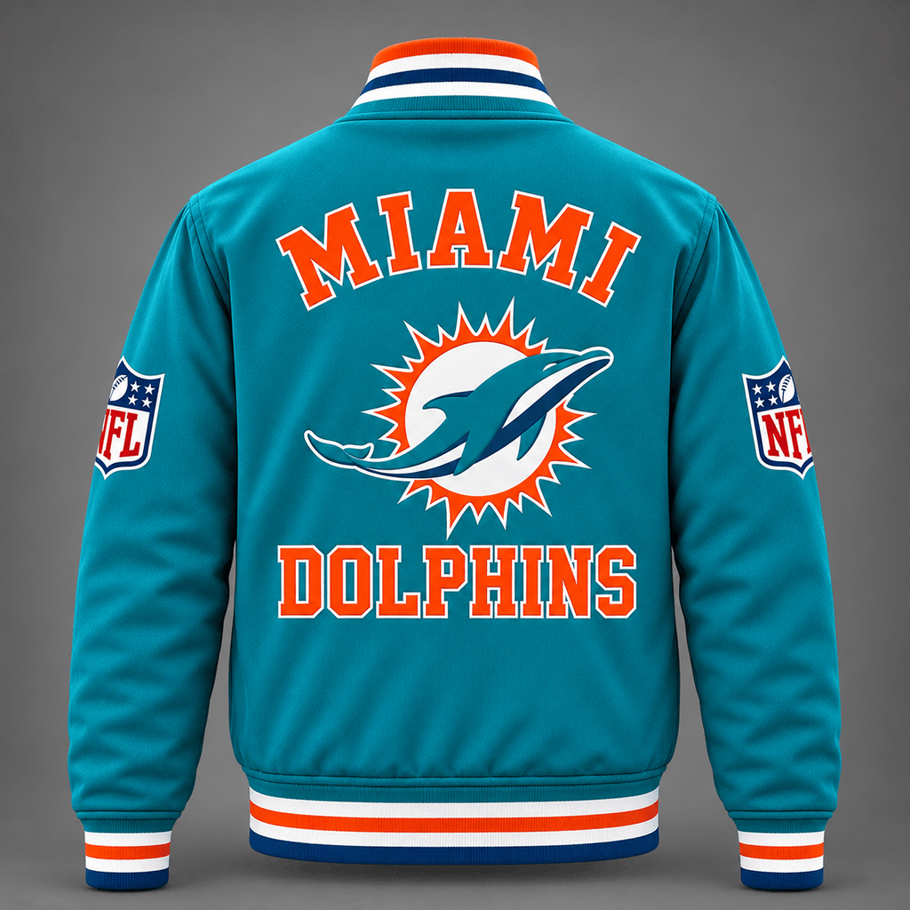 Miami Dolphins Teal Varsity Jacket