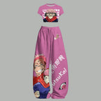 Women T-Shirt  & Elasticated Trousers Two-Piece Set 2605006254