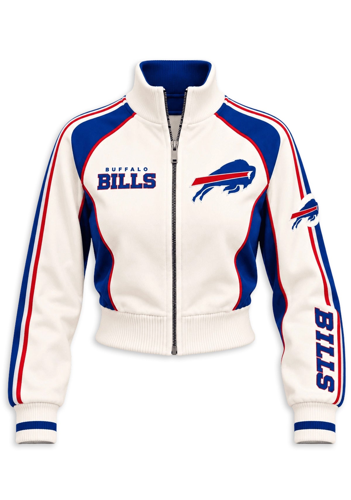 Women's Buffalo Bills Cropped Zip Up Track Jacket