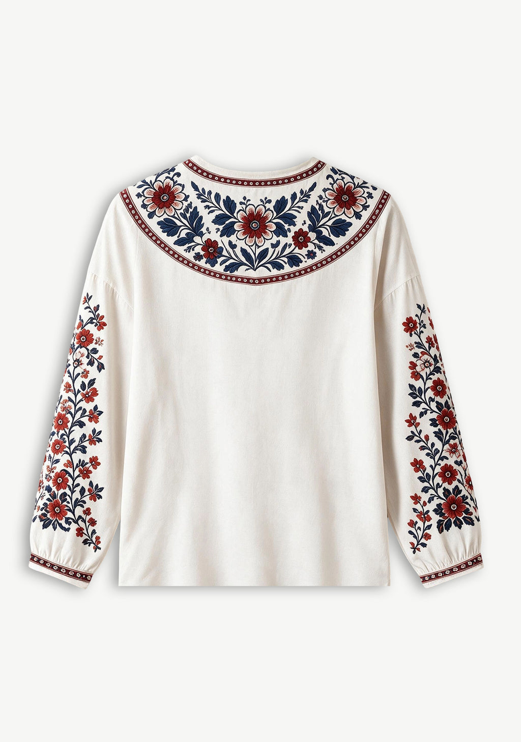 New York Giants Boho Floral Printed V-Neck Long Sleeve Shirt