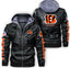 Cincinnati Bengals Graphic PU Leather Hooded Jacket