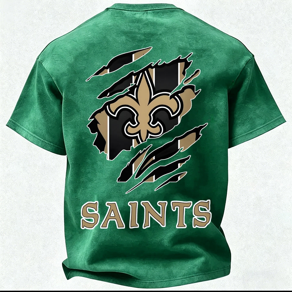 New Orleans Saints Printed Unisex 100% Pure Cotton Washed T-Shirt