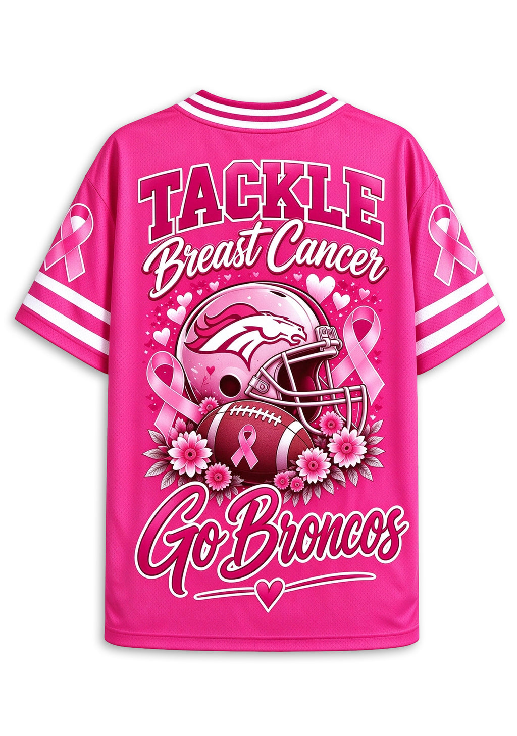 Women Denver Broncos Breast Cancer Awareness Pink Football Jersey