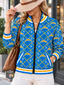 Women's Los Angeles Chargers Argyle Print Zip Up Varsity Jacket