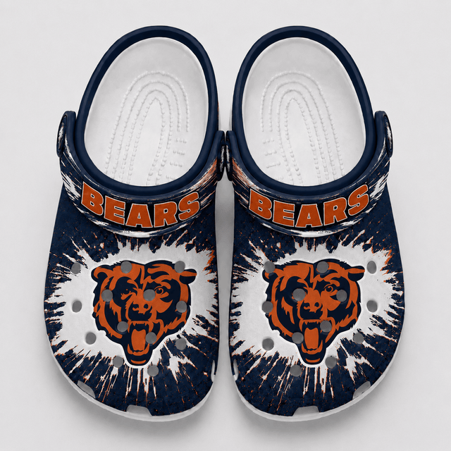 Chicago Bears Tie‑Dye Football Fan Clogs Slip‑On Shoes Main image