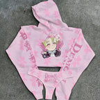 "Demon Slayer" Women's Hooded Thicken Suit Set