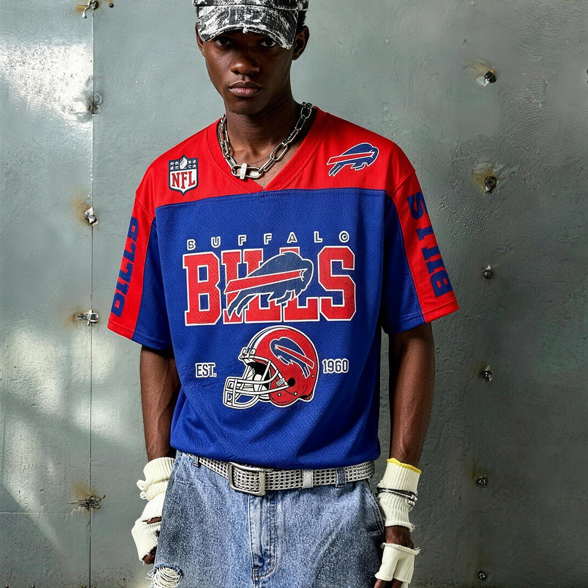 Buffalo Bills Helmet Graphic Back Print Graphic Jersey Shirts Main image