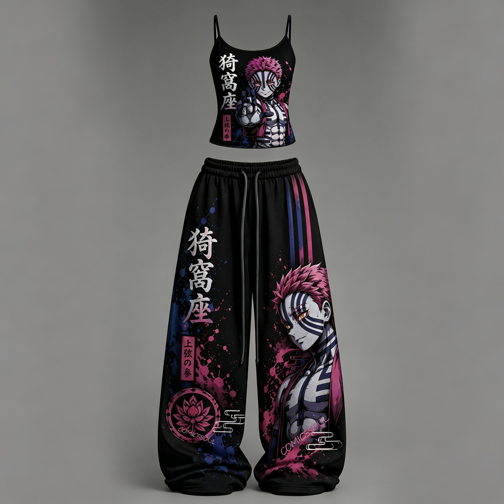 Demon Slayer Top & Elasticated Trousers Two-Piece Set