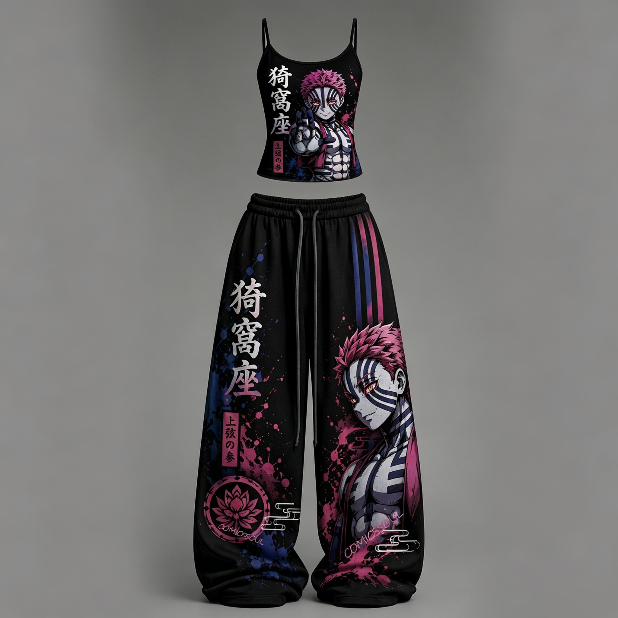Demon Slayer Top & Elasticated Trousers Two-Piece Set