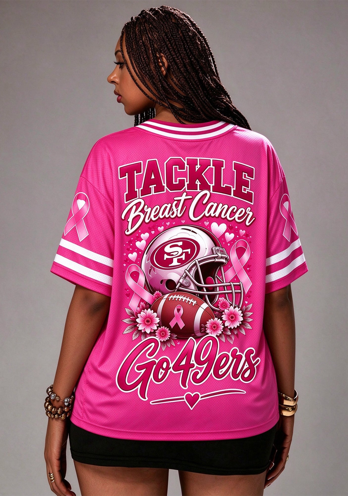 Women San Francisco 49ers Breast Cancer Awareness Pink Football Jersey Secondary image