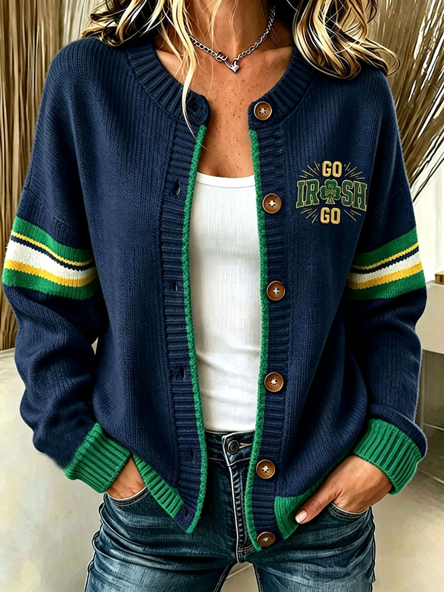 Women'S Casual Football Plant Knitted Cardigan Top Main image